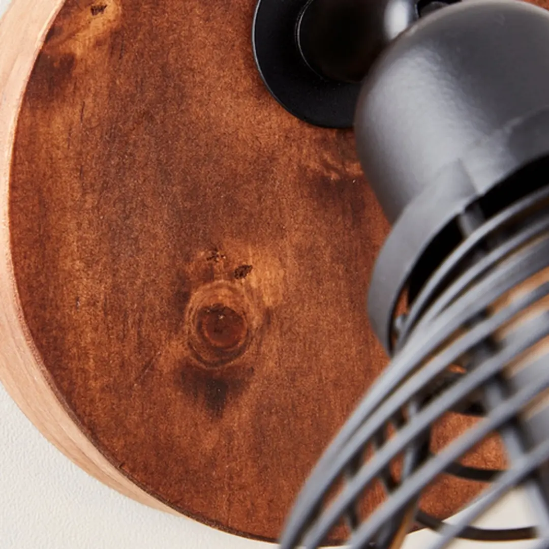 Brilliant Avia Plafondspot E14 - 1x40W - Zwart/Hout