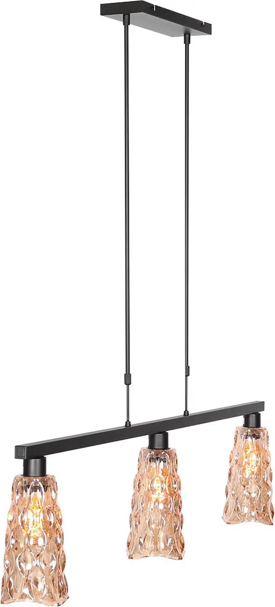 Steinhauer Vidrio 3832ZW Hanglamp - 3 Lichtpunten - Oranje/Zwart