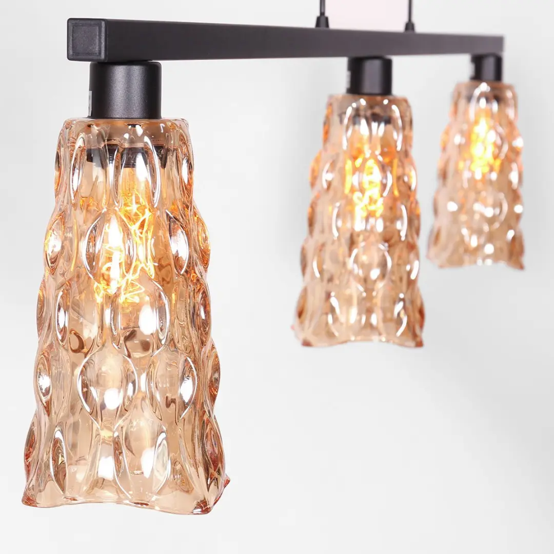 Steinhauer Vidrio 3832ZW Hanglamp - 3 Lichtpunten - Oranje/Zwart