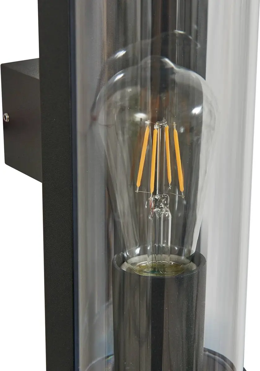 Lucande Wandlamp Buiten 1 Lichtpunt E27 - Gegoten Aluminium - Zwart/Rookgrijs
