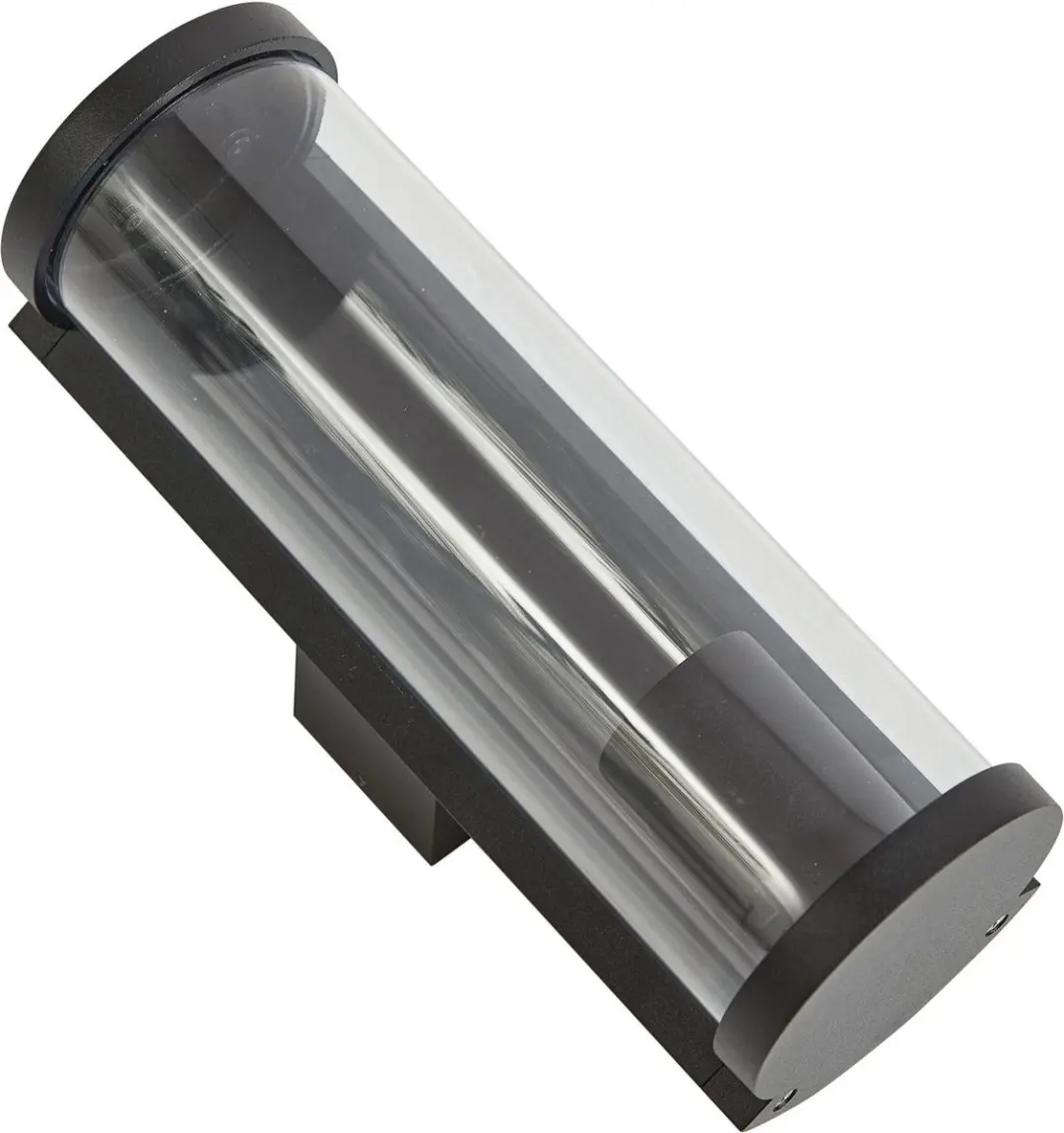 Lucande Wandlamp Buiten 1 Lichtpunt E27 - Gegoten Aluminium - Zwart/Rookgrijs