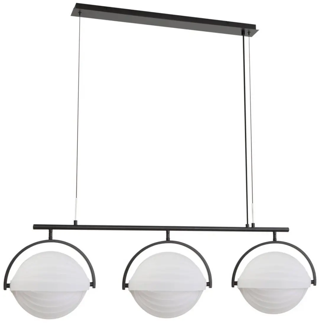 Lucande Hanglamp 3-lichts Polypropyleen - Ø36cm - Wit/Zwart