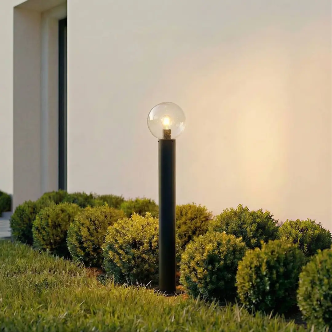 Lindby Tuinpadverlichting Glas Aluminium E27 - 20cm - Zwart