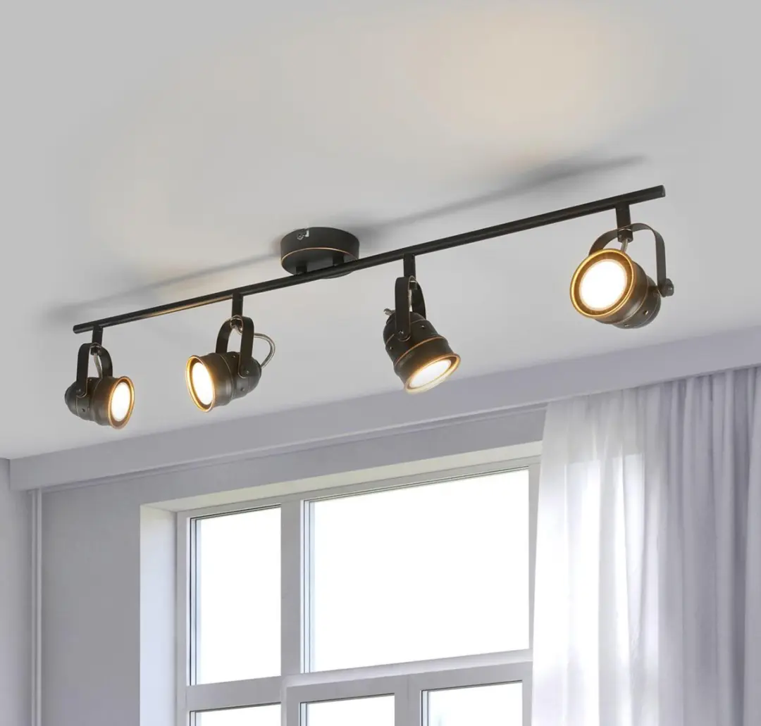 Lindby Buitenspot 4-licht Metaal GU10 Zwart/Goud