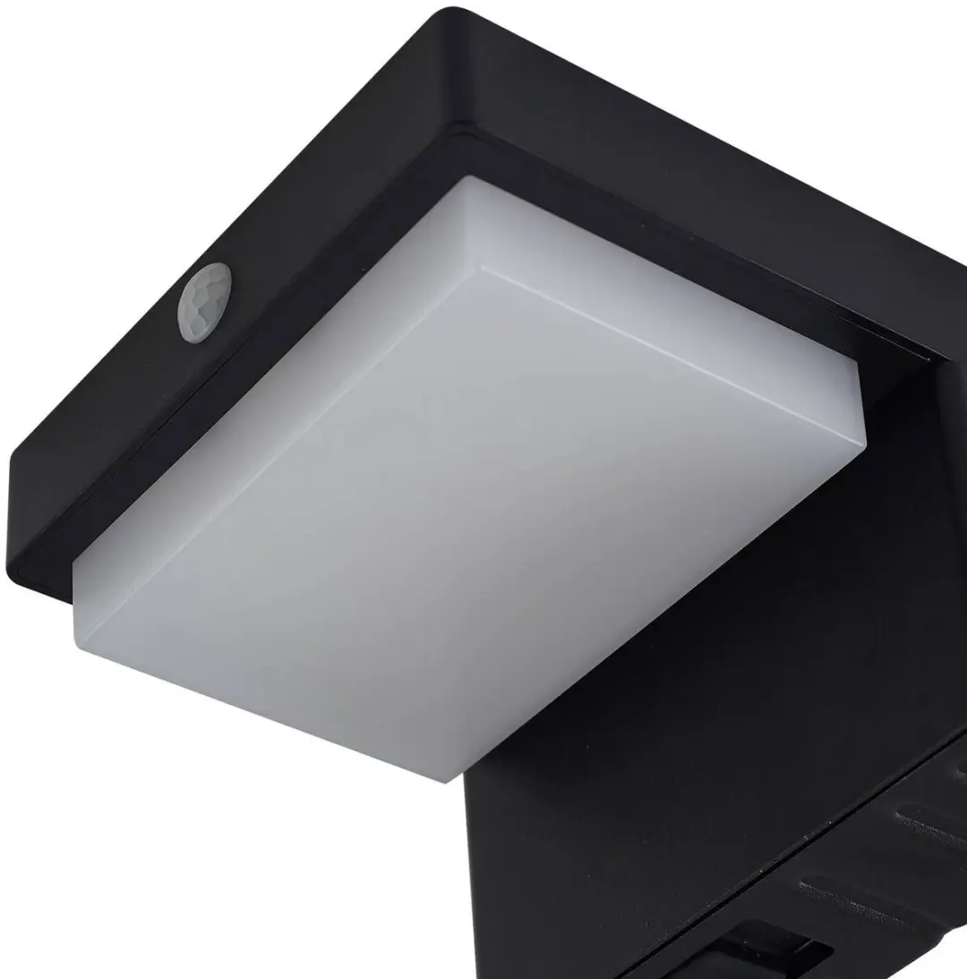 Lindby Eleazar – Solar-wandlamp met sensor – Zwart/wit – 8 cm - afbeelding 6 van 6