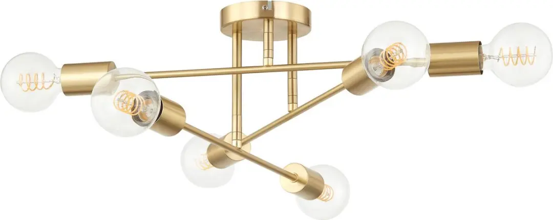 Lindby Plafondlamp 6x15W E27 - Goud