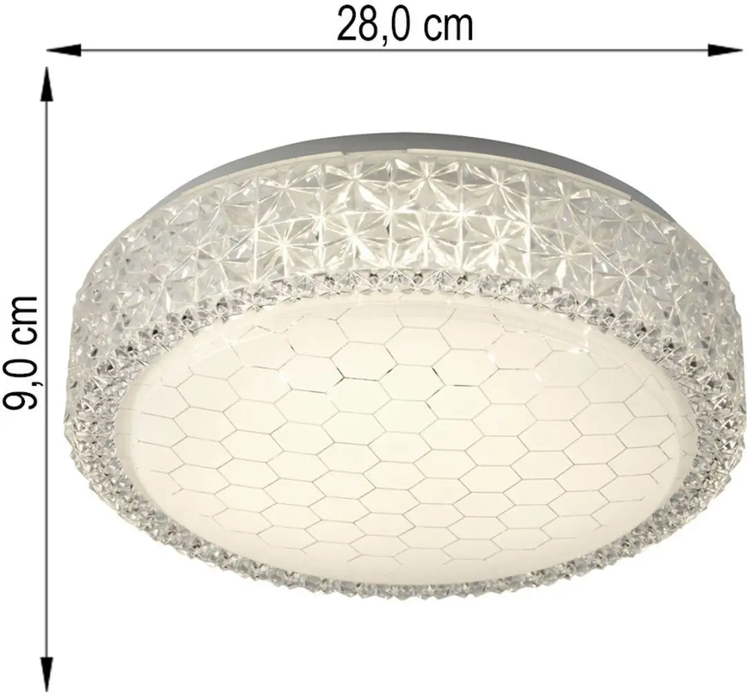 Searchlight LED Plafondlamp Honingraat 12W - Zilver
