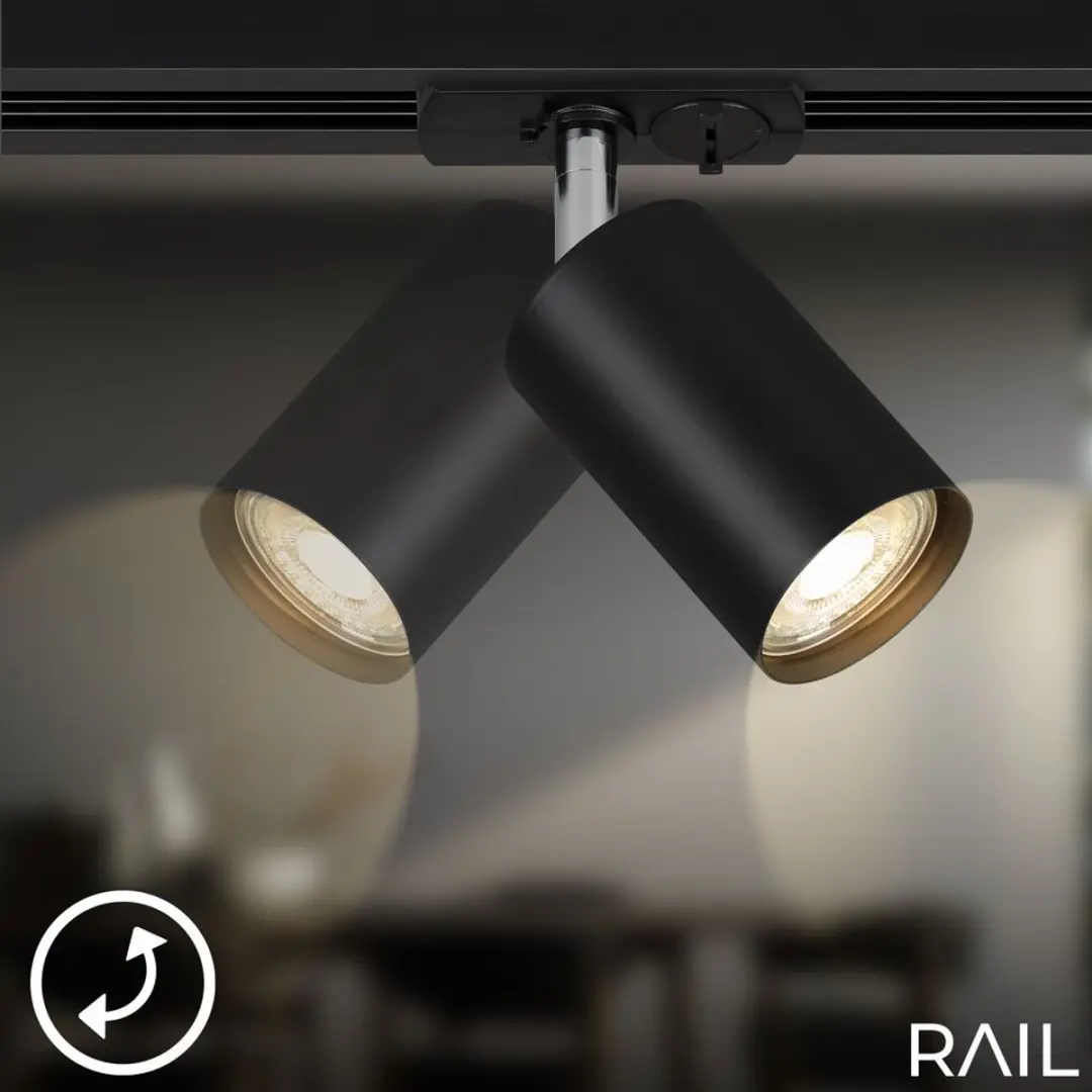 Briloner Railverlichting Opbouwspot 13.8cm - 1 Spot - Zwart