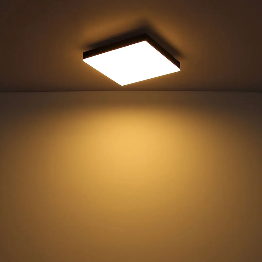 Globo Plafondlamp Zwart - 18W 1200lm Warm Wit 3000K
