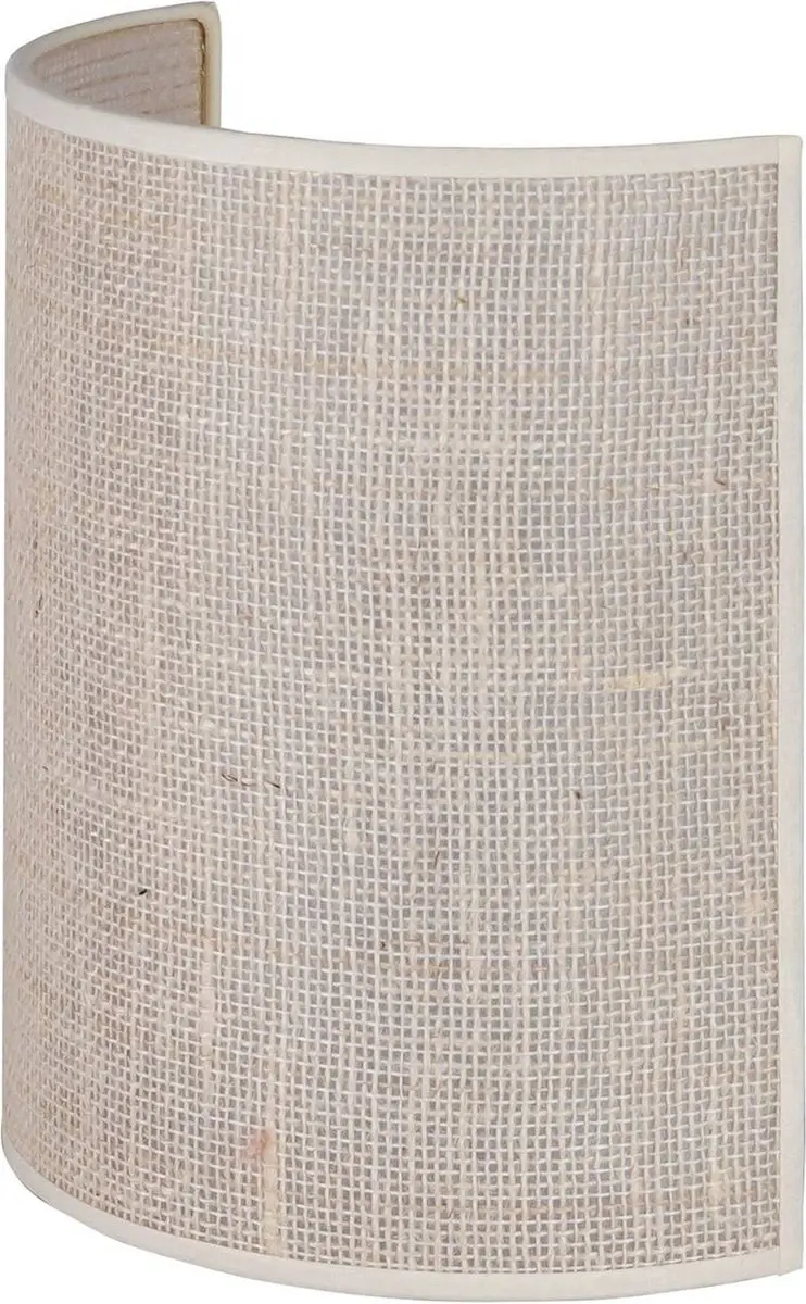 Euluna Wandlamp Jute Textiel 24cm E27 - Wit/Ecru