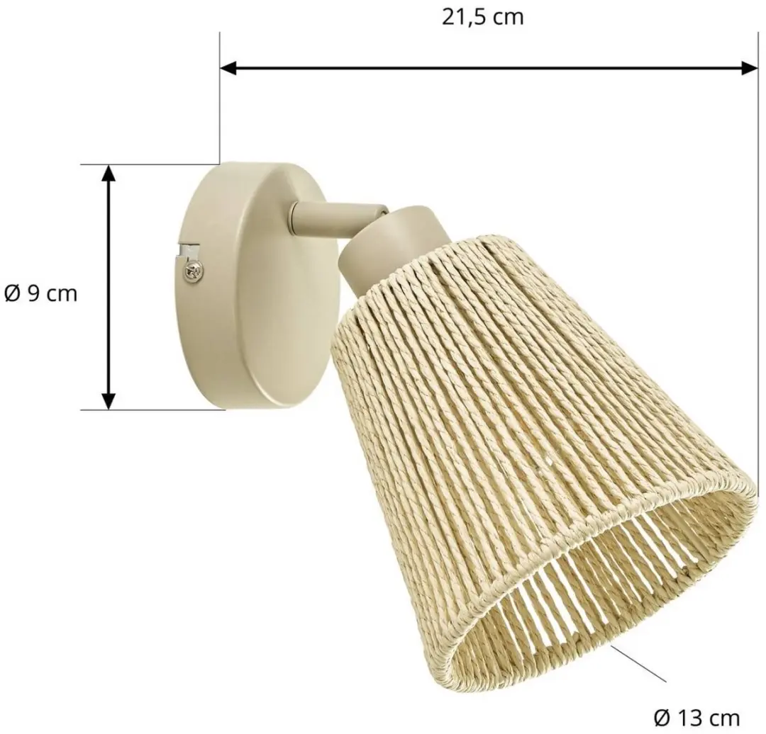 Lindby Wandlamp Papier Metaal 1x E14 - 10W - Beige