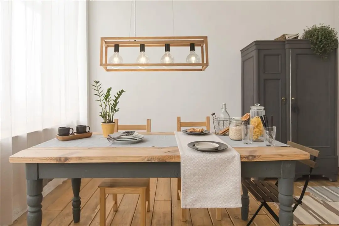 Searchlight Square Hanglamp - 1 Lichtpunt - Zwart/Hout
