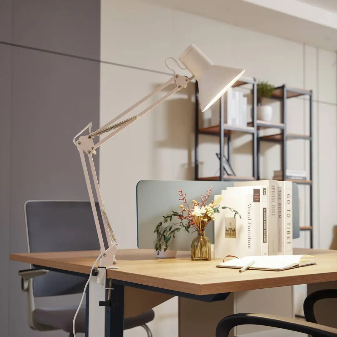 Lindby Klemlamp Metaal Kunststof 70cm - 1 Lichtpunt - Wit