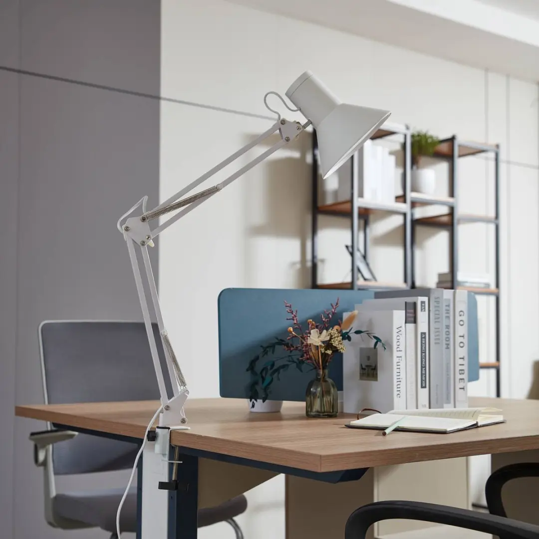 Lindby Klemlamp Metaal Kunststof 70cm - 1 Lichtpunt - Wit