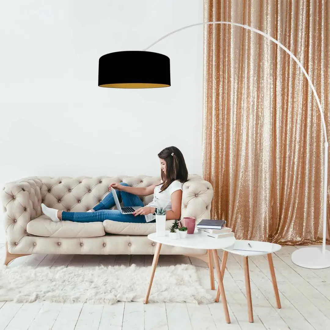 Steinhauer Sparkled Light 3964W Vloerlamp - 40W - Wit/Zwart - 240cm