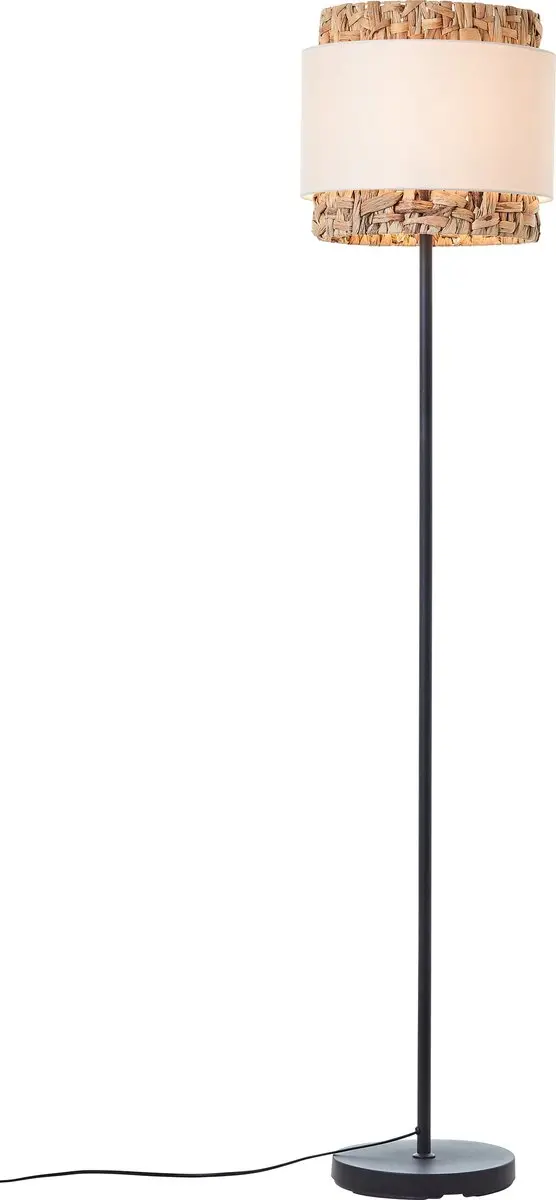 Brilliant Waterlilly Vloerlamp 1,6m - 60W E27 - Zwart/Natuur/Wit