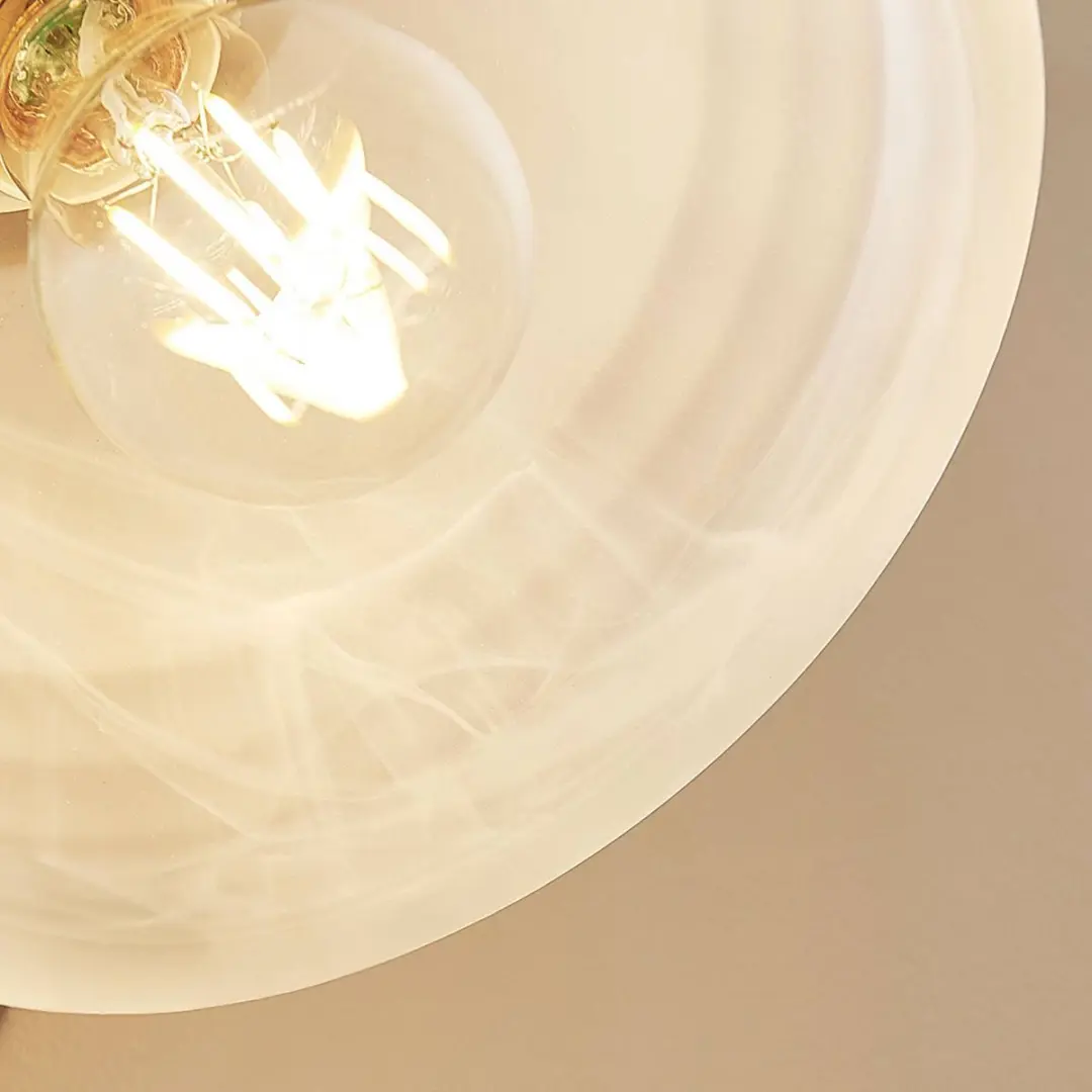 Lindby Wandlamp 1 Licht E27 - Wit Albast & Antiek Messing