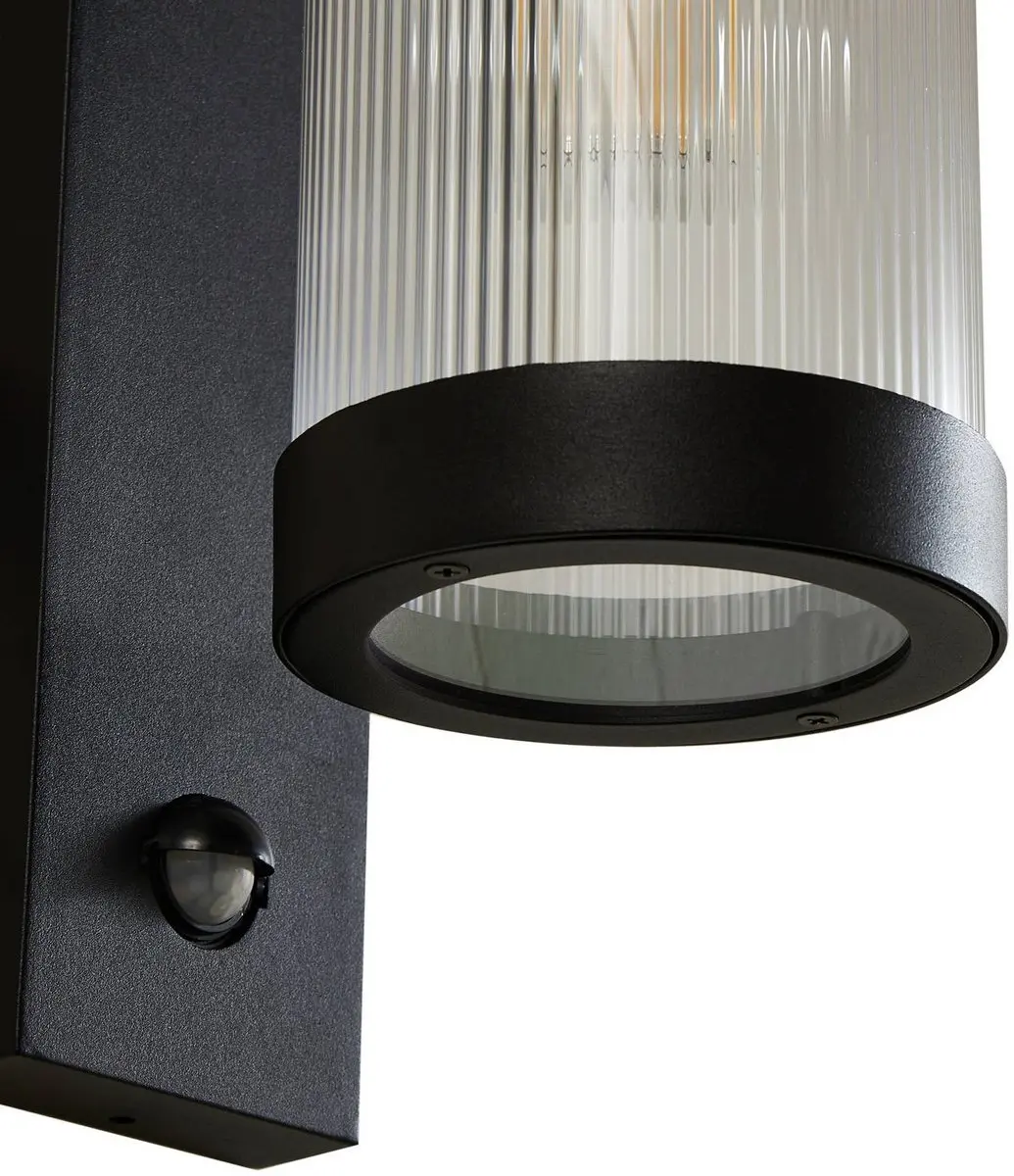 Lindby Wandlamp Buiten 1 Licht E27 - Zwart/Transparant
