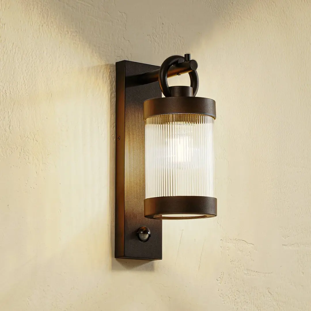 Lindby Wandlamp Buiten 1 Licht E27 - Zwart/Transparant