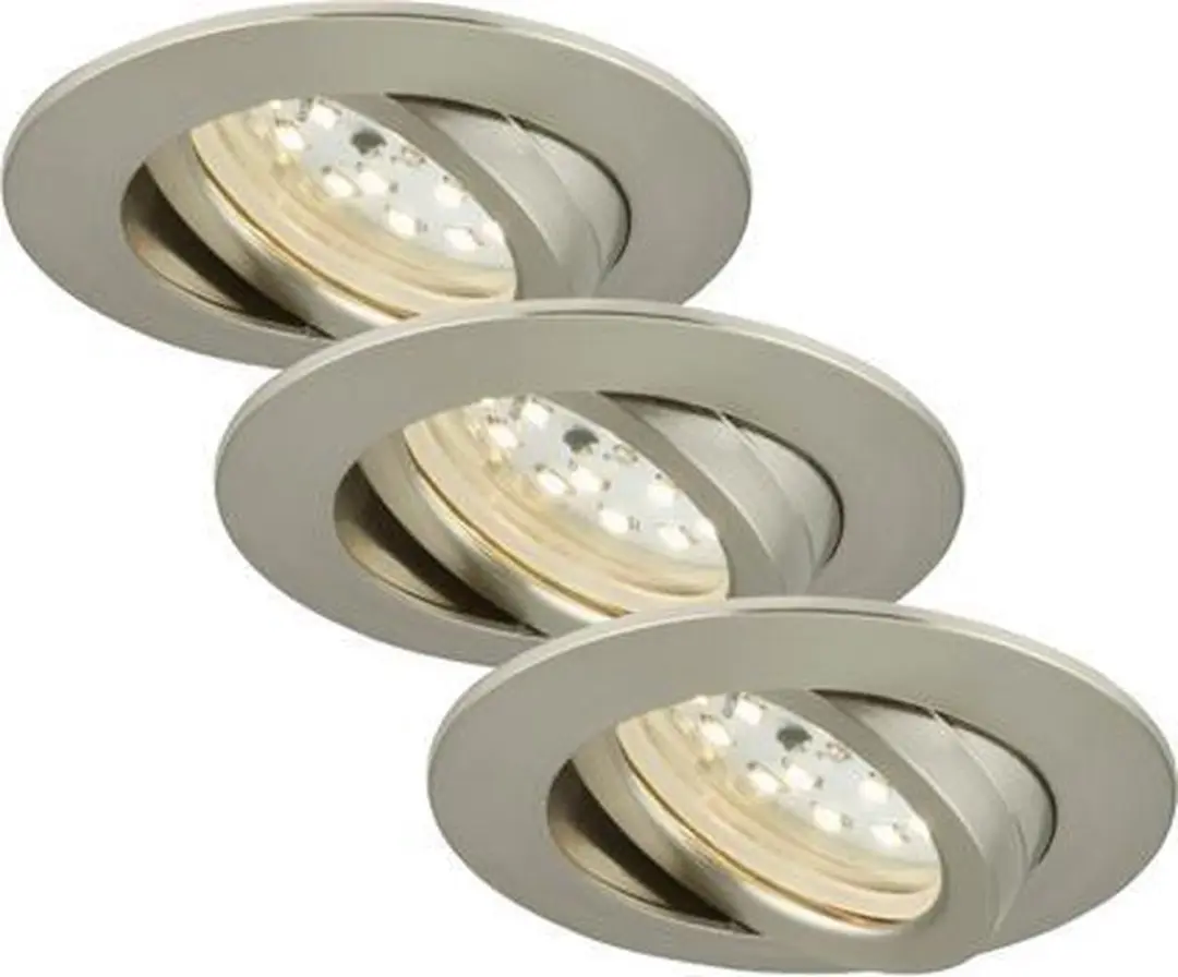 Briloner Attach Dim Inbouwspots 3 Stuks - 5,5W Ø82mm Mat Nikkel