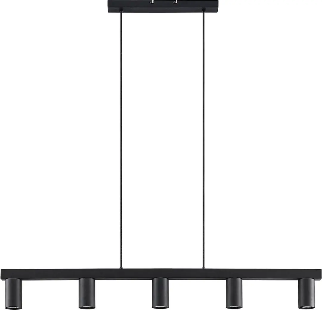 Lindby Hanglamp 5-lichten Zwart - GU10
