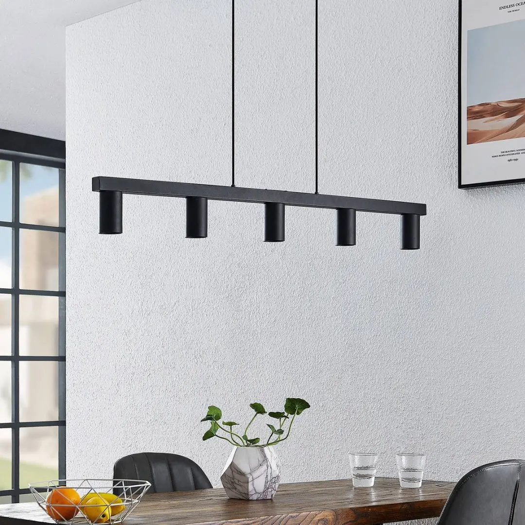 Lindby Hanglamp 5-lichten Zwart - GU10