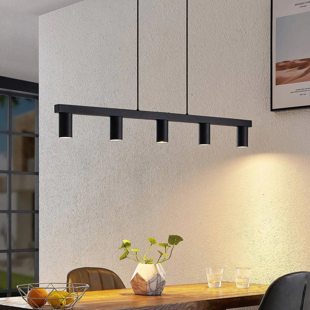 Lindby Hanglamp 5-lichten Zwart