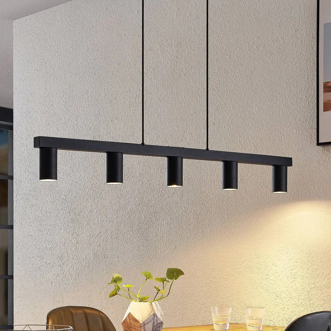 Lindby Hanglamp 5-lichten Zwart - GU10