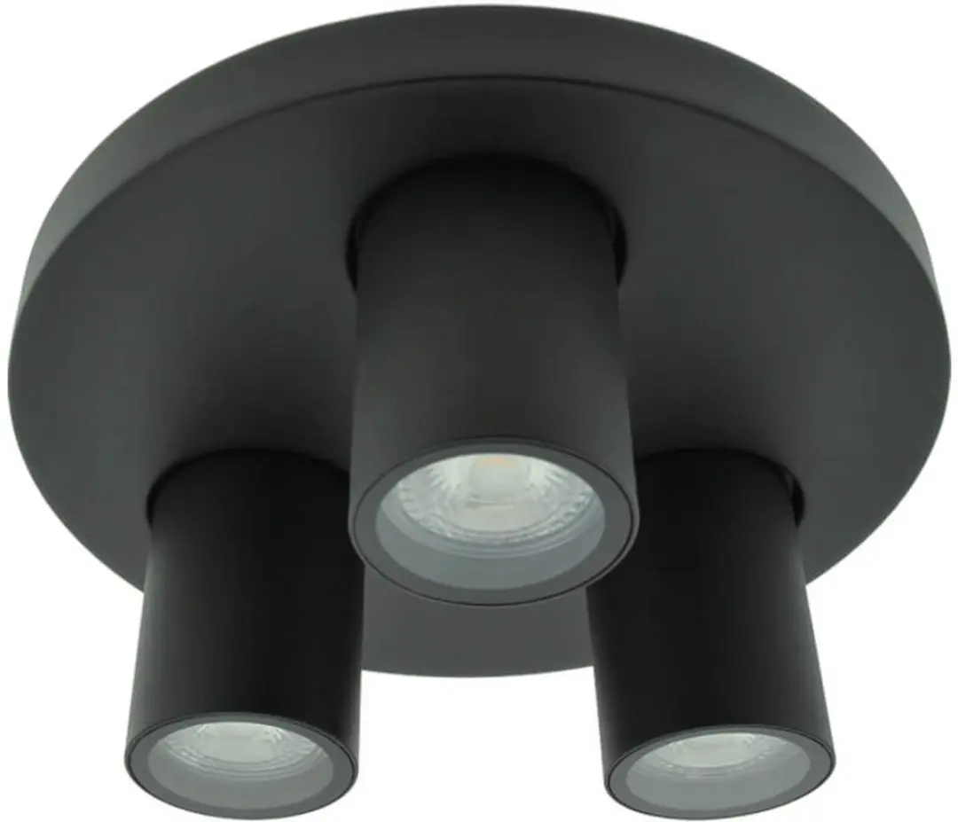 Searchlight Selena Opbouwspots GU10 - 3-delig - Zwart - IP44