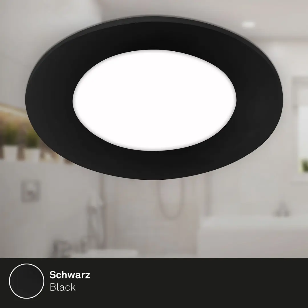 Briloner LED Inbouwlamp Ultra Flat 3x3W - Ø8,6cm - Zwart