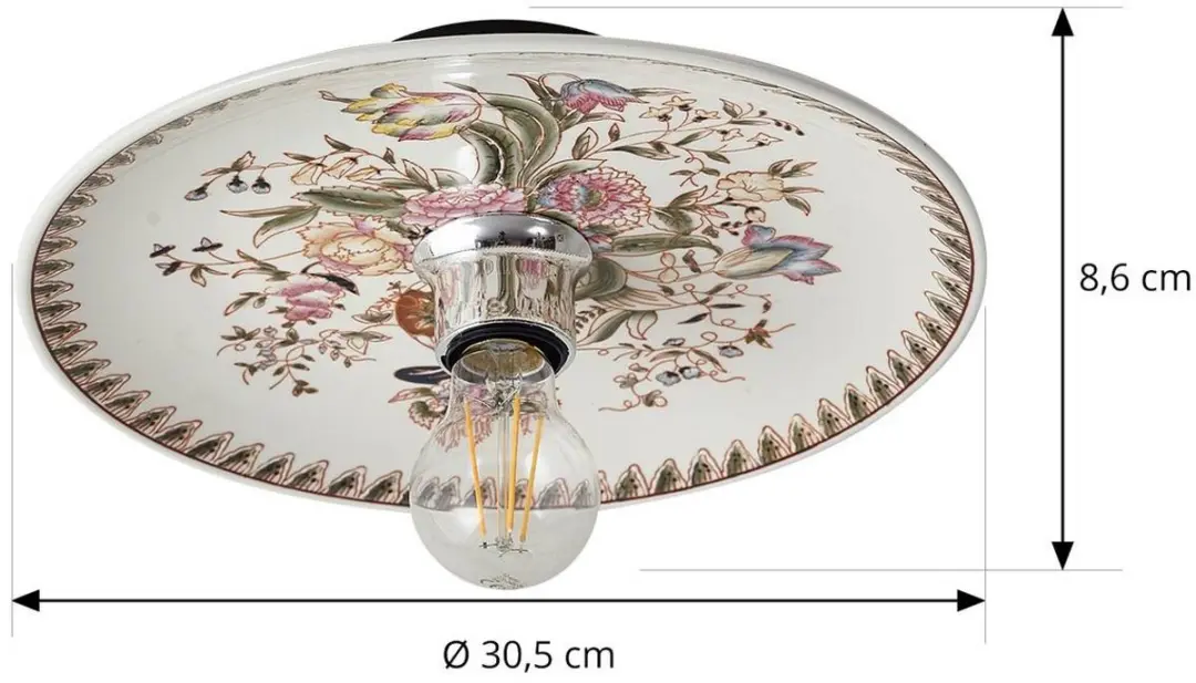 Lucande Wandlamp Keramiek Metaal 1 Licht - 30.5cm - E27 - Wit Roze