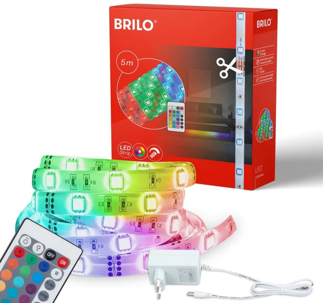 Briloner FLOW LED-strip 5m RGB - Siliconencoating