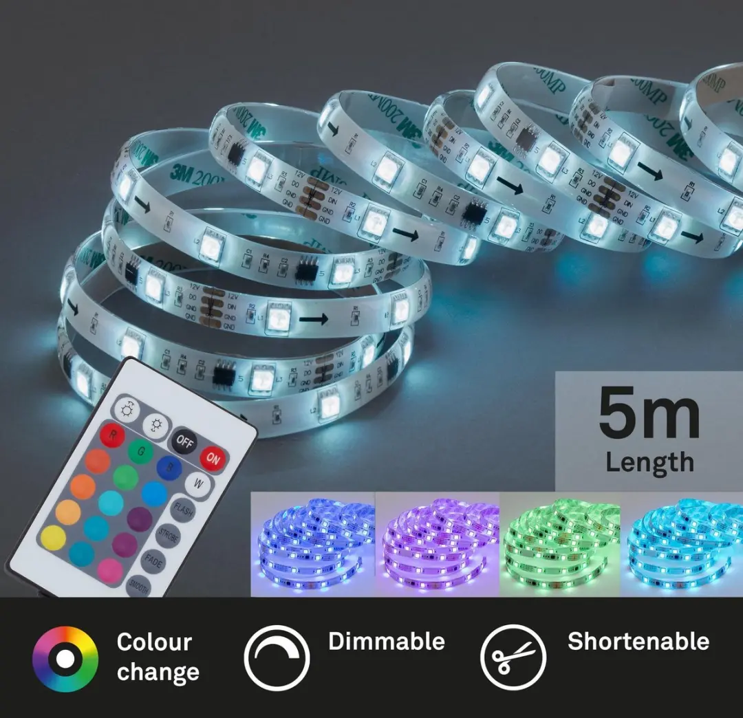 Briloner FLOW LED-strip 5m RGB - Siliconencoating