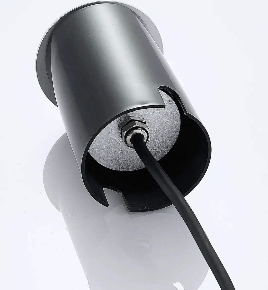 Lucande Grondspot 1 Licht GU10 Titanium - Ø8,8cm