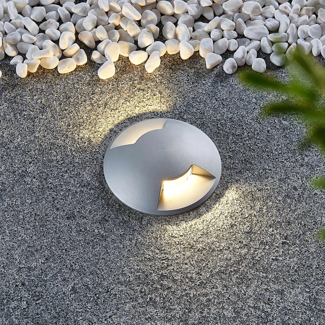 Lucande Grondspot 1 Licht GU10 Titanium - Ø8,8cm