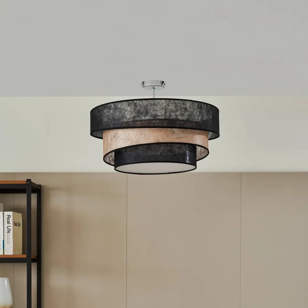 Lindby Plafondlamp 3-Lichts Ø56cm - Chroom/Zwart/Goud