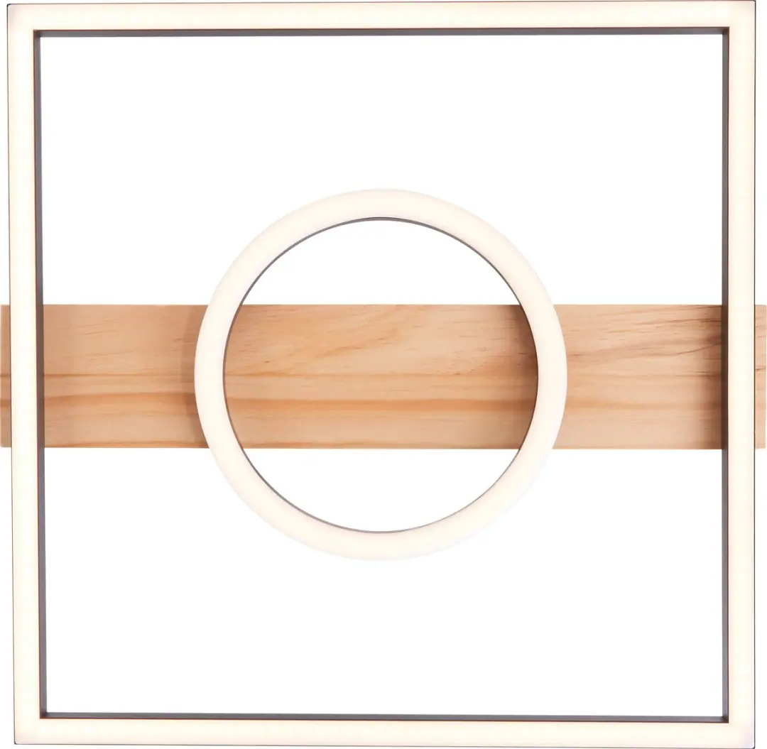 Brilliant Maureen LED Plafondlamp 24W - Zwart/Hout