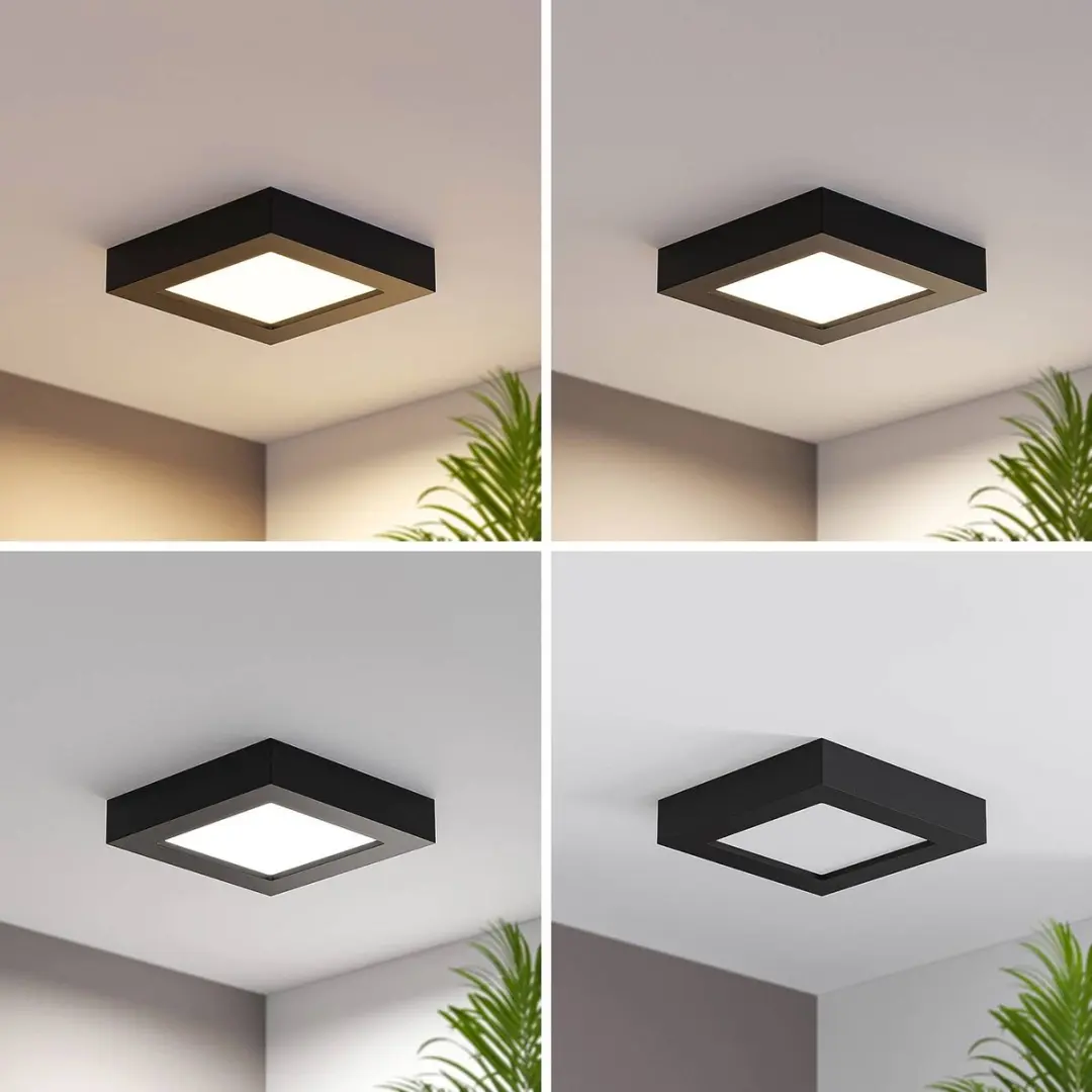 PRIOS LED Plafondlamp CCT 12W - Zwart/Wit