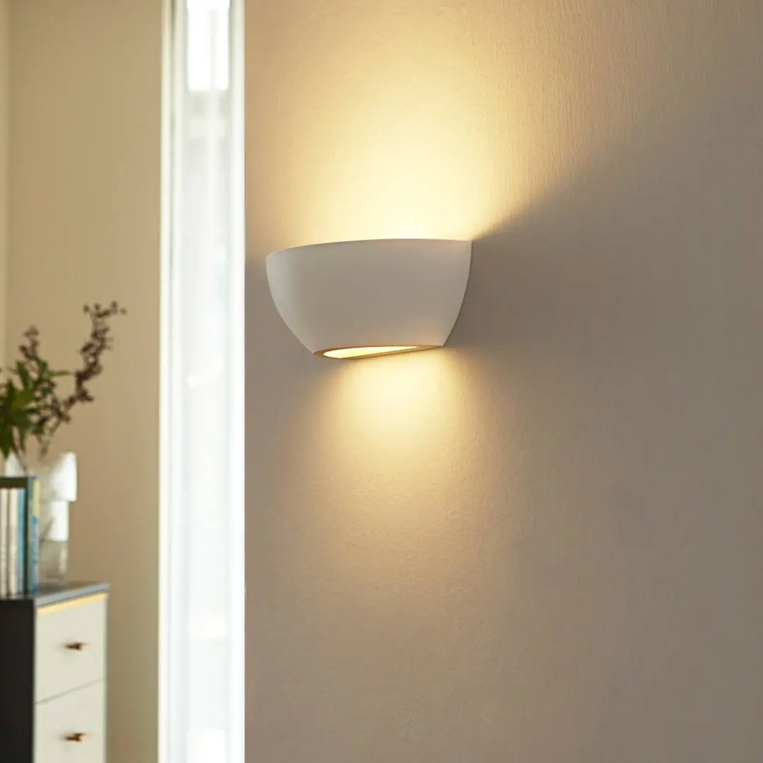 Lindby Wandlamp Gips E14 5W - Wit