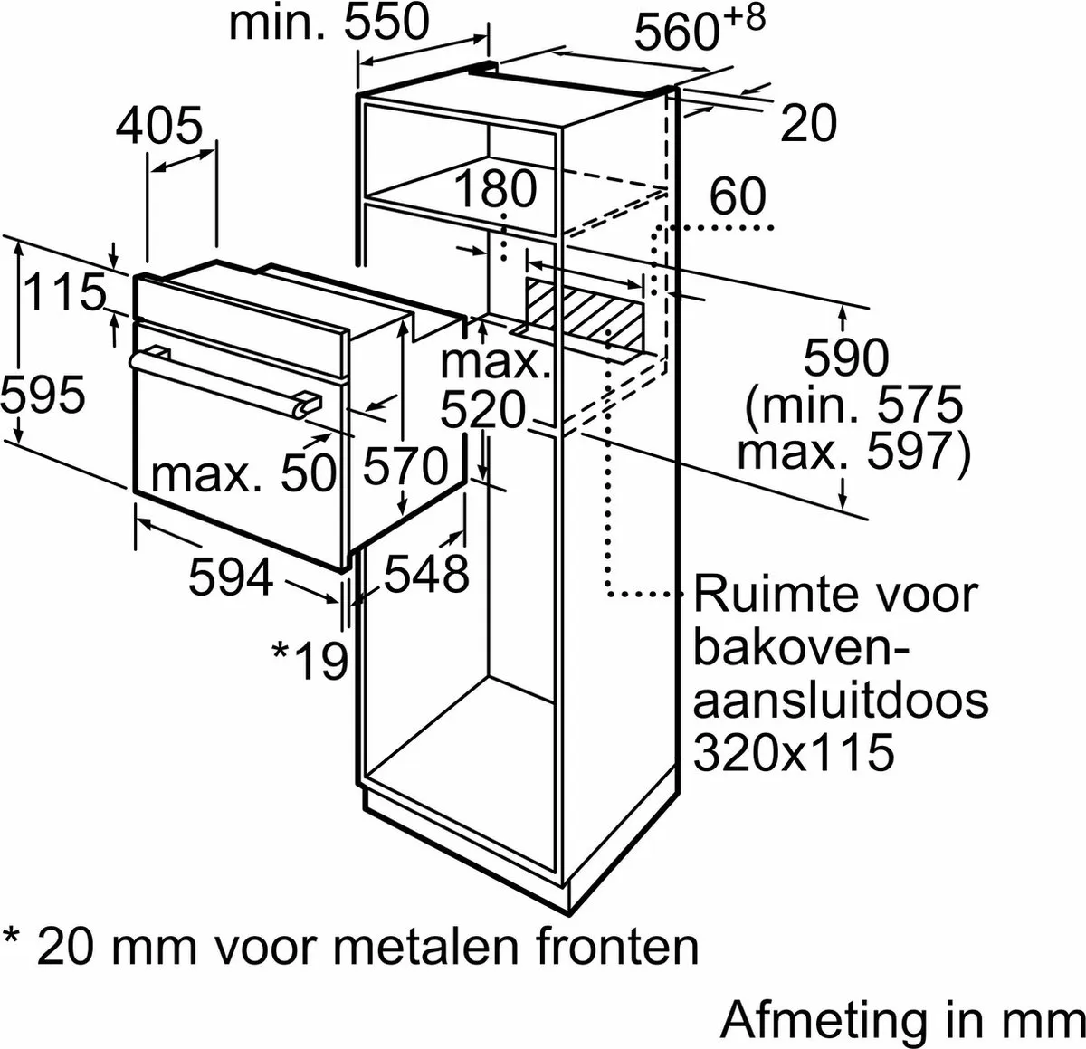 Siemens iQ100 HB113FBS1 Oven - 66L - 3300W - Zwart/Roestvrijstaal