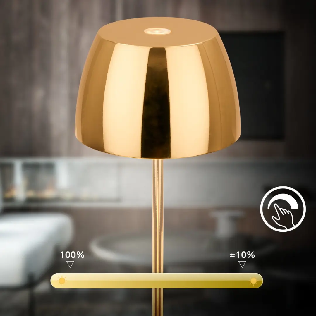 Briloner Serina Mini 7503017 LED Tafellamp - Dimbaar - Goud