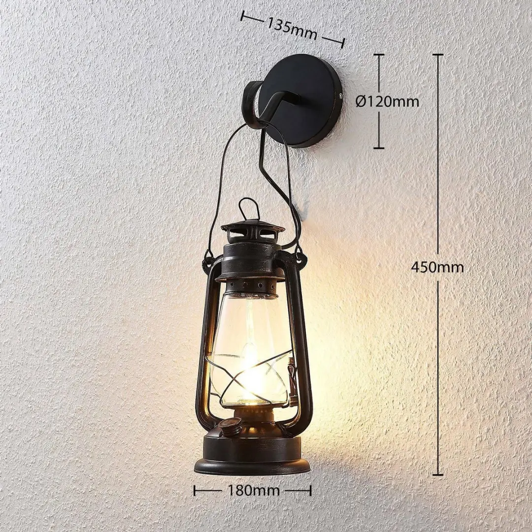 Lindby Wandlamp Metaal Glas 53cm - E14 - Roestkleurig