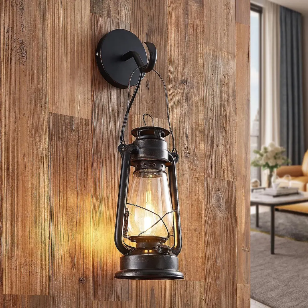 Lindby Wandlamp Metaal Glas 53cm - E14 - Roestkleurig
