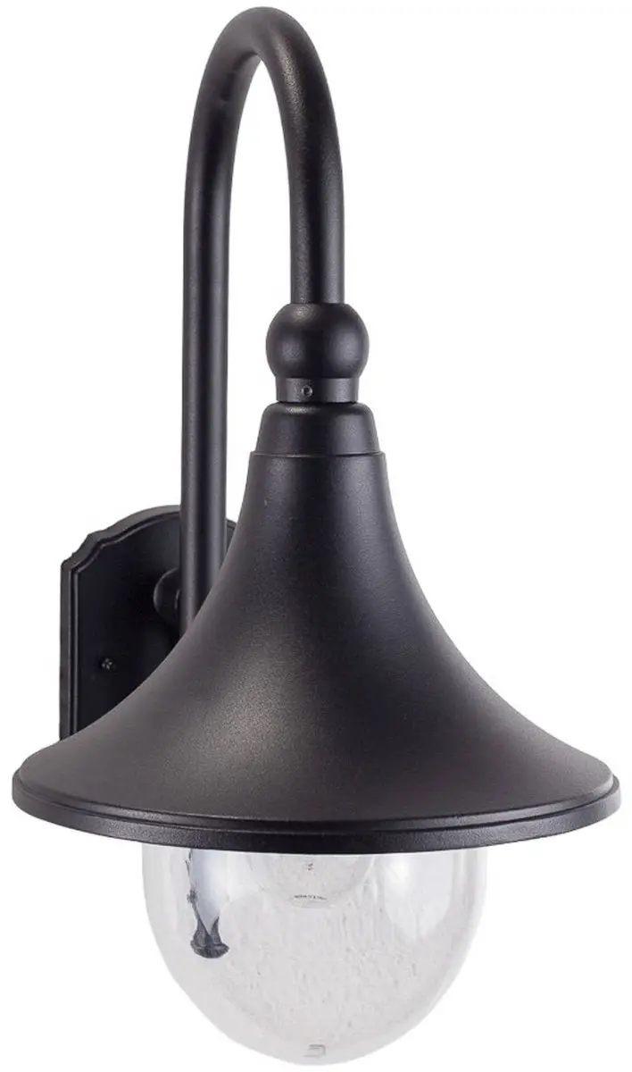 Lindby Wandlamp Buiten 1 Licht E27 - Zwart/Heldere Glas