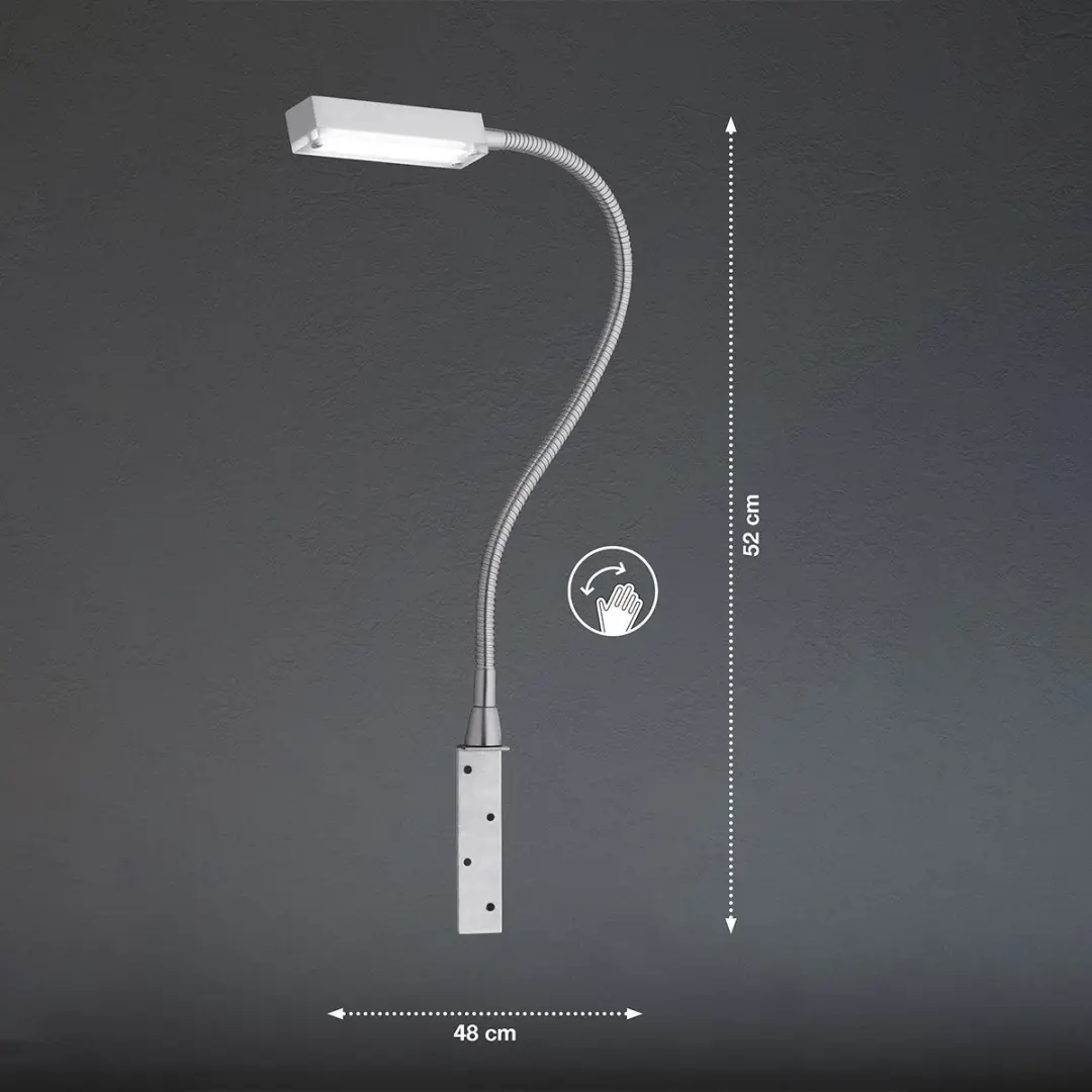 Fischer & Honsel Raix Nachtlamp LED 5W 3000K - Zilver/Nikkel - afbeelding 5 van 6