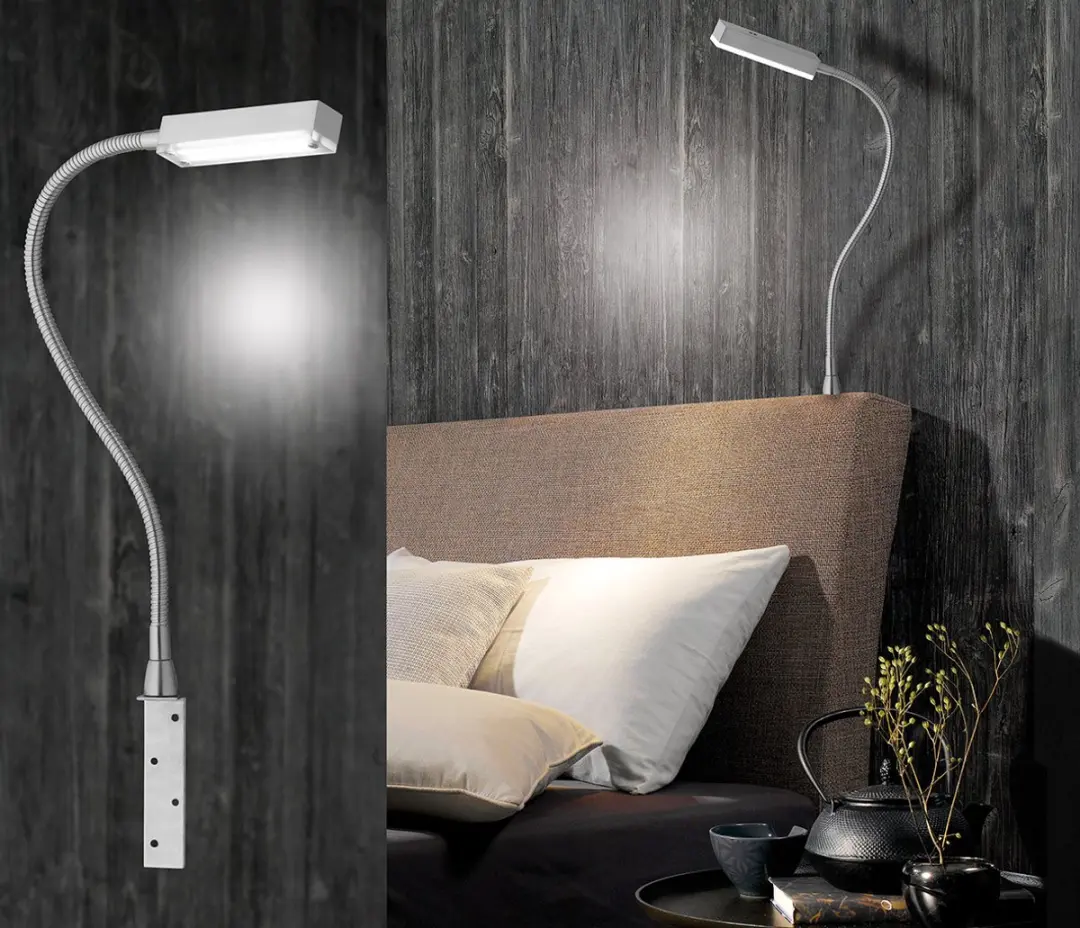 Fischer & Honsel Raix Nachtlamp LED 5W 3000K - Zilver/Nikkel - afbeelding 4 van 6