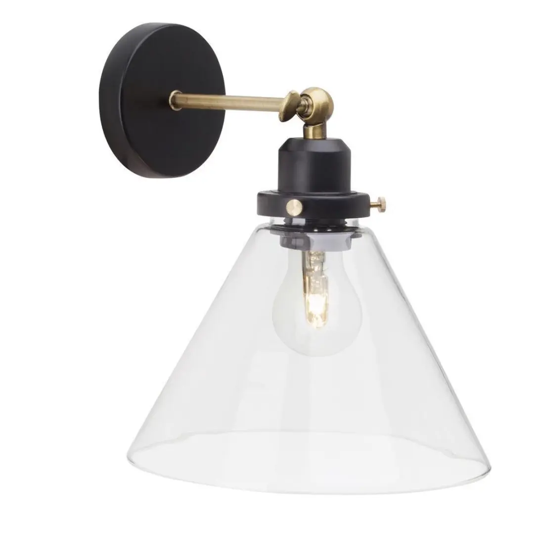 Brilliant RONALD Wandlamp - Transparant/Zwart