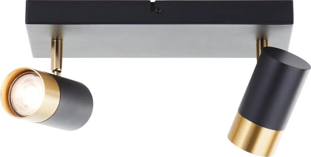 Brilliant Vigolo Plafondspot GU10 2x5W - 3000K - Zwart/Goud