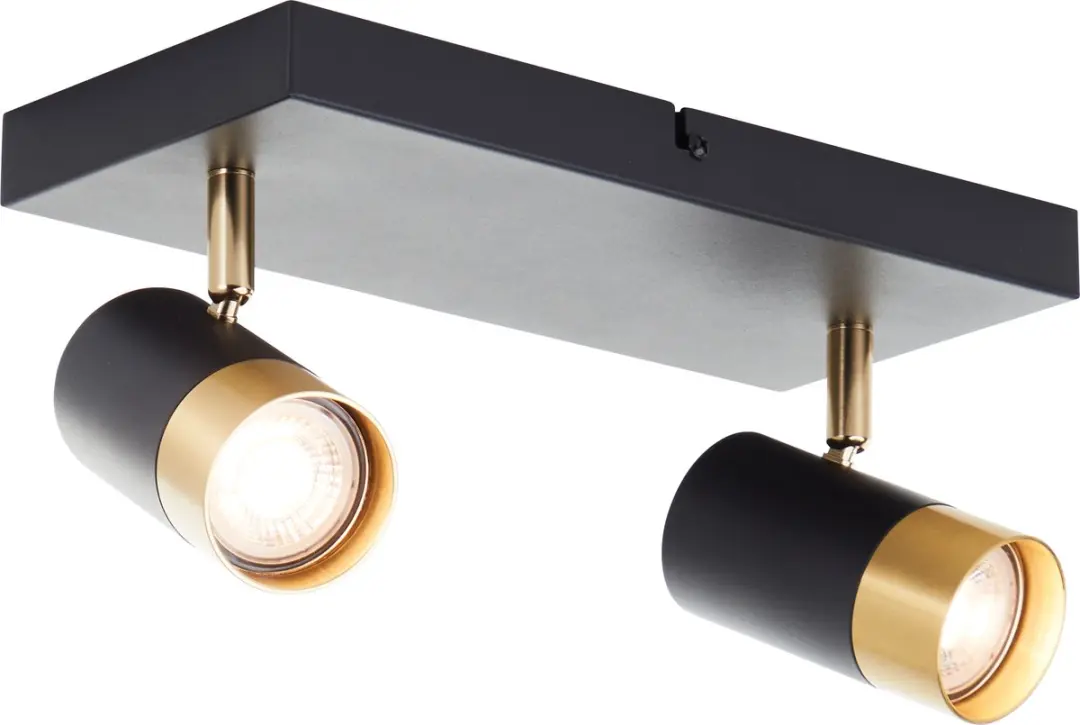 Brilliant Vigolo Plafondspot GU10 2x5W - 3000K - Zwart/Goud
