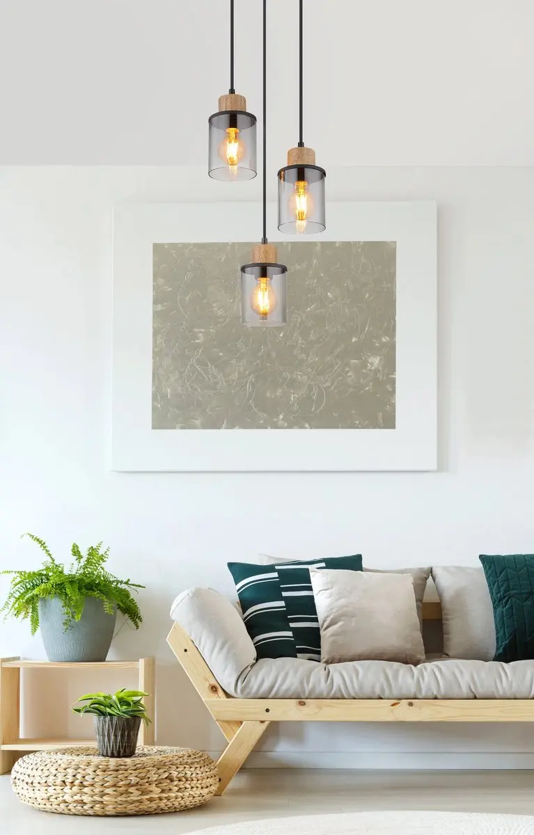 Globo Reid Hanglamp - 3 Lichtpunten - Ø27cm - Zwart - afbeelding 6 van 6